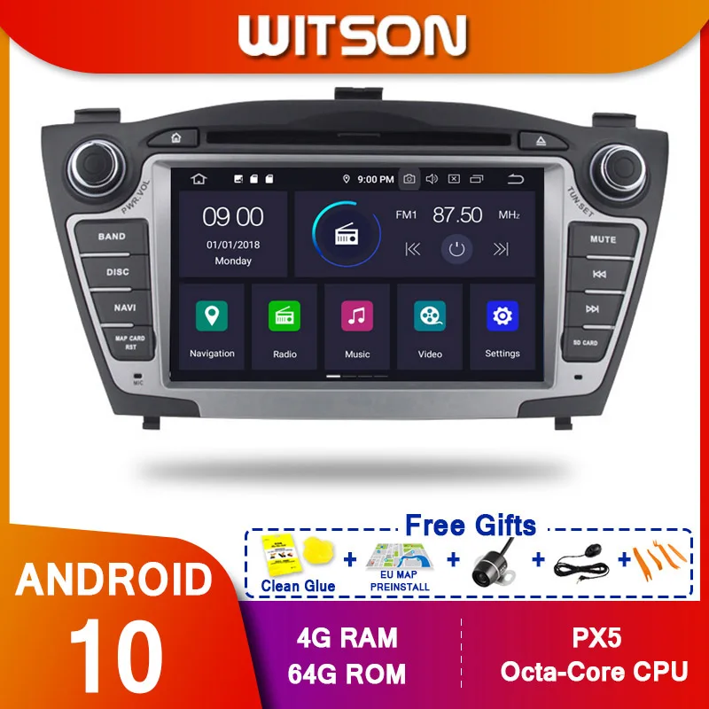 WITSON Android 10 0 Восьмиядерный автомобильный Dvd плеер GPS для HYUNDAI IX35 2009 2013 IPS экран 4 ГБ