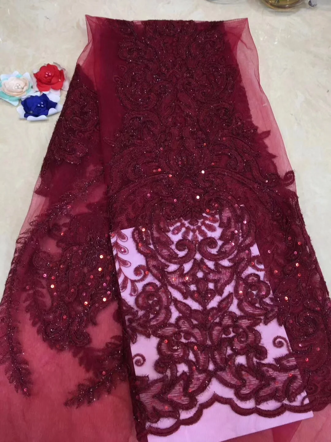 

Тюль кружевная ткань новейшая ткань свадебное вышитое бисером кружево в Nigeian высокое качество благородная африканская 3D кружевная ткань дл...