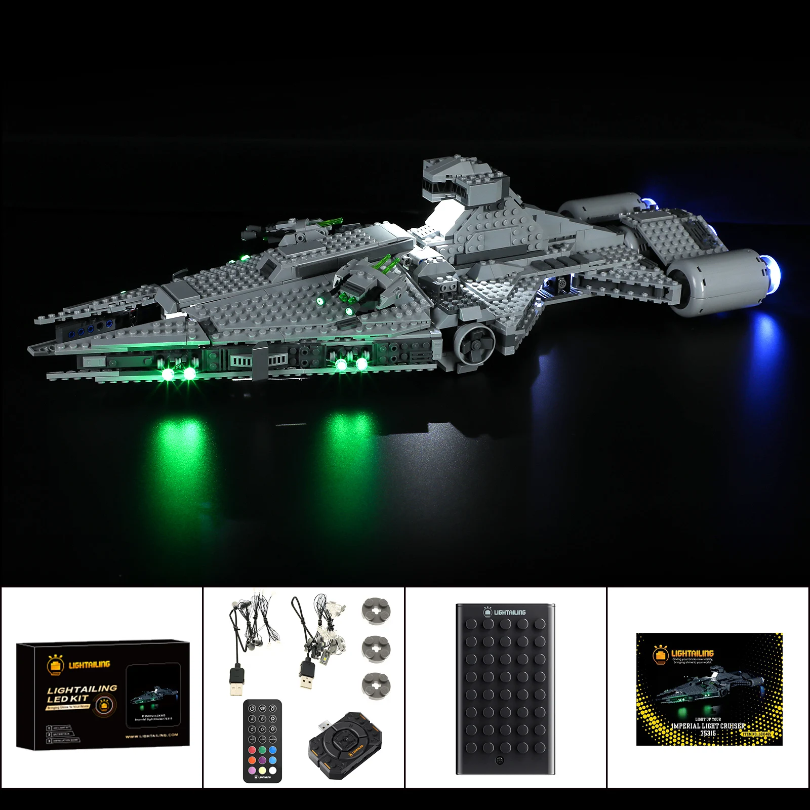 

LIGHTAILING LED Light Kit for 75315 Imperial Light Cruiser, Remote Control