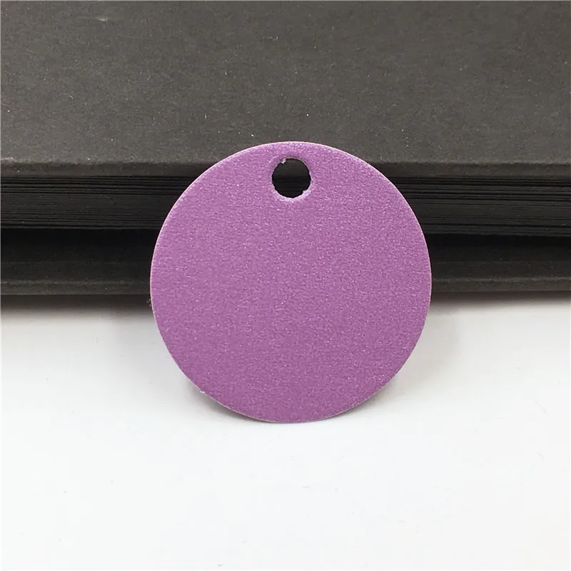 purple 100 шт 3 см Круглые Крафт бирки "сделано с" Красное сердце ручной работы продукт подарочные этикетки карты милые ценники - Цвет: purple