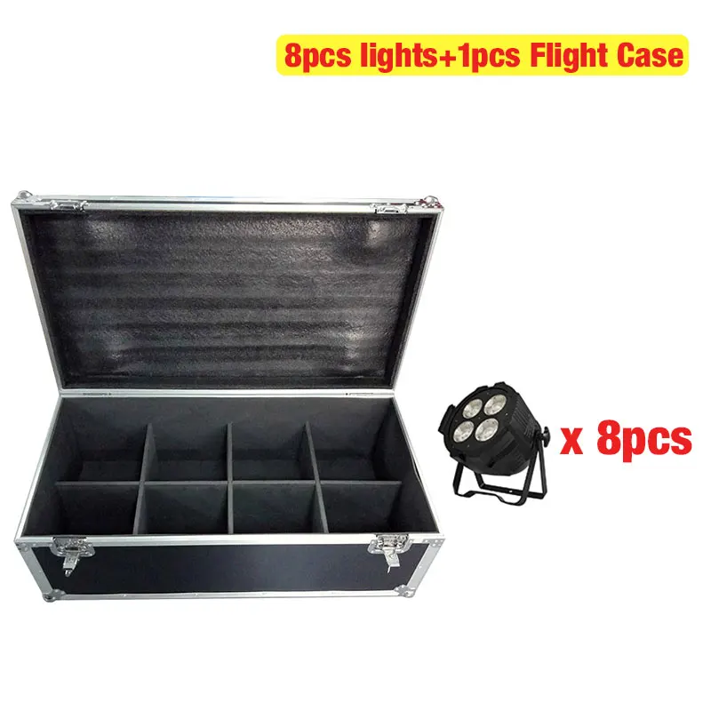 FlightCase with8pcs Кейс с 2/4/6/8 светодиодов 4x50 Вт COB Стандартный теплый белый светильник высокой мощности алюминиевые светильники DMX512 Ступенчатый контроль оборудования - Цвет: FlightCase with8pcs