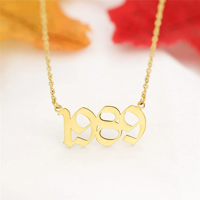 QIMING панк Старое Английское ожерелье с датой s 1980 1987 1988 1989 1990 1991 1992 ручной работы