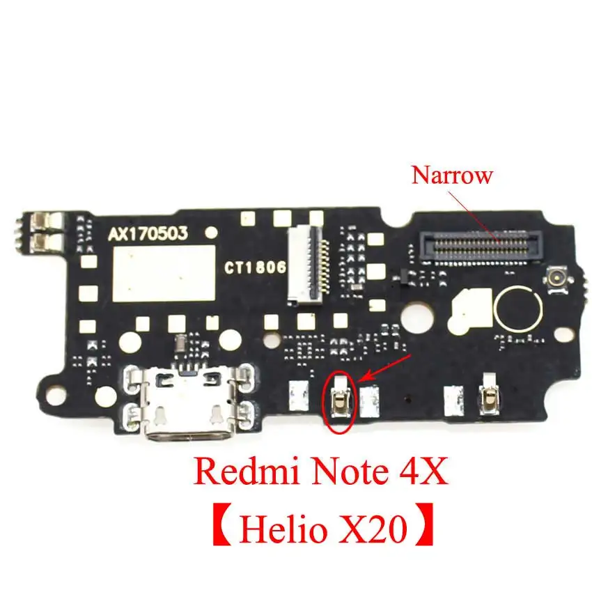 Юйси Замена для Xiaomi Redmi Note3 3 Pro Note 4 4X микрофонный модуль+ USB плата с зарядным портом Шлейф разъем часть - Цвет: Redmi Note 4X - X20