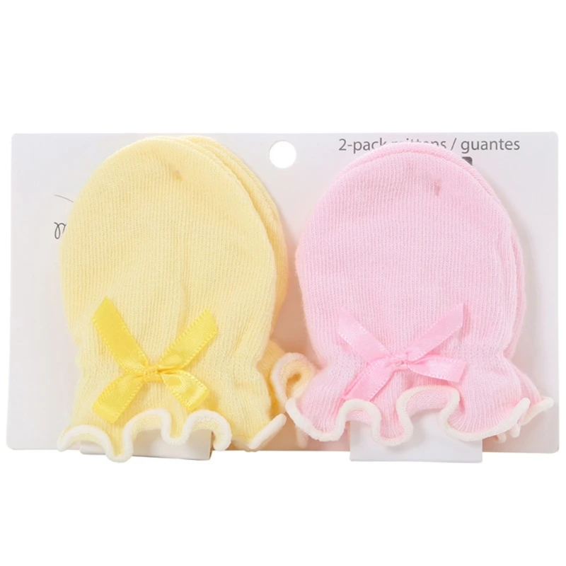 

23GD 2 Pairs Baby Anti Scratching Soft Gloves Newborn Protection Face Scratch Mittens
