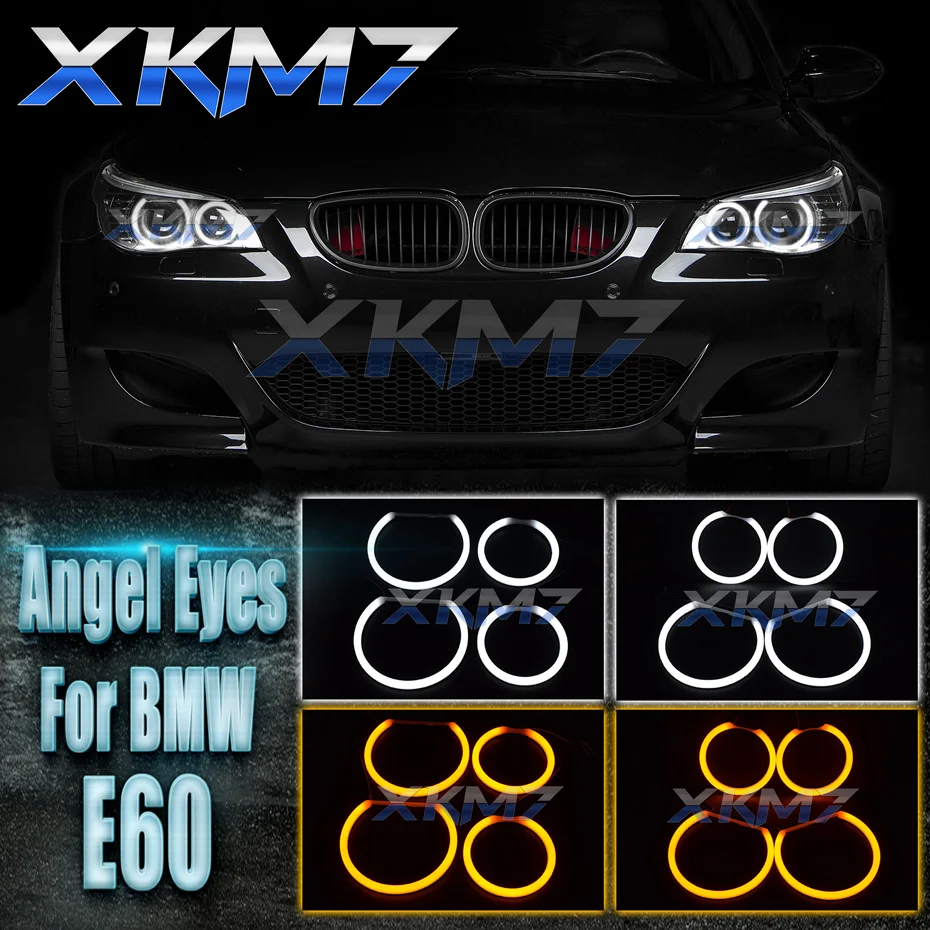 

Cotton Angel Eyes For BMW E60 E61 Tuning Accessories Ring Xenon Halogen Headlight Halo LED Switchback Daytime Running Light Bulb