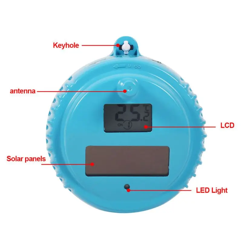 

2021 New Solar Floatable Swimming Pool Thermometer for Wireless SPA Float Digital Measure