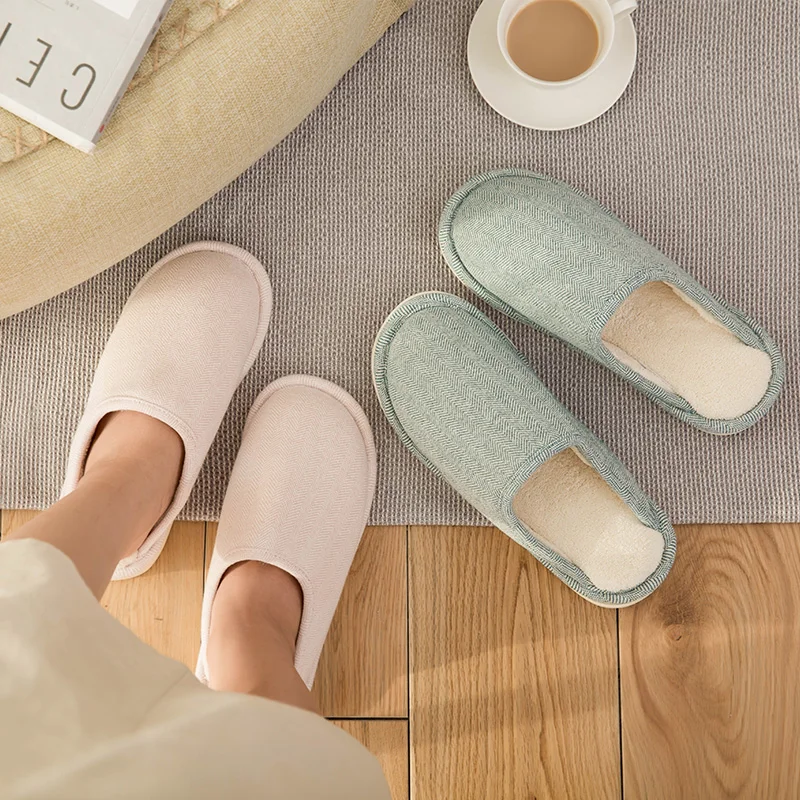 POSEE/зимние домашние тапочки для спальни Теплые Женские хлопковые плюшевые