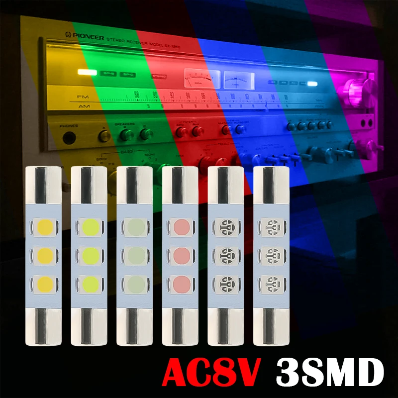 5pcs AC8V Car Festoon 29mm 31mm Style LED Light Replace Incandescent Fuse Lamp Bulbs 8V Fits Vintage Stereo Audio Receivers | Автомобили и
