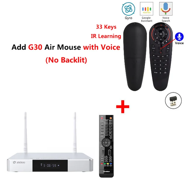 Zidoo Z9S Smart Android 7,1 tv Box 1000M LAN 4K HDR телеприставка Realtek RTD1296DD 2 Гб ram 16 Гб rom SATA 3,0 медиаплеер vs X9S - Цвет: Z9S add g30s