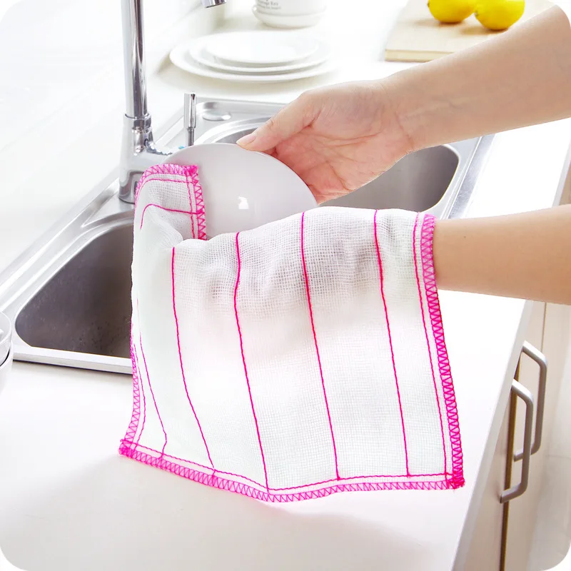 

Kitchen Towel 8 Layers Microfiber Kitchen Cleaning Cloth Thicken Absorbent Scouring Pad Kitchen Daily Dish Towel