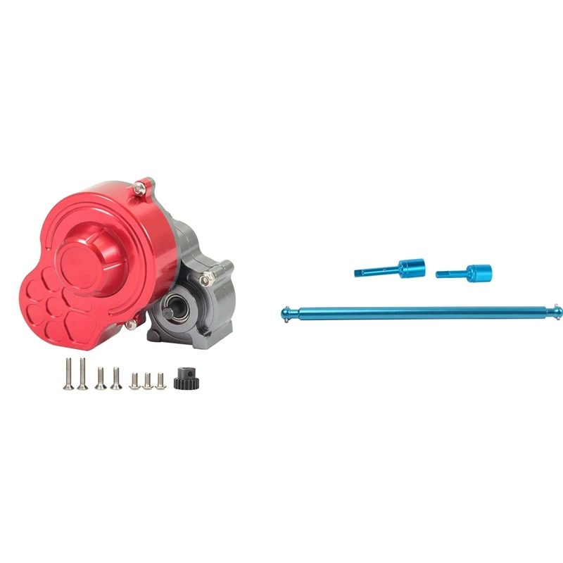 

2 Set RC Car Part: 1 Set Complete Metal Gearbox Transmission Box with Gear & 1 Set Drive Shaft Joint Cup Set