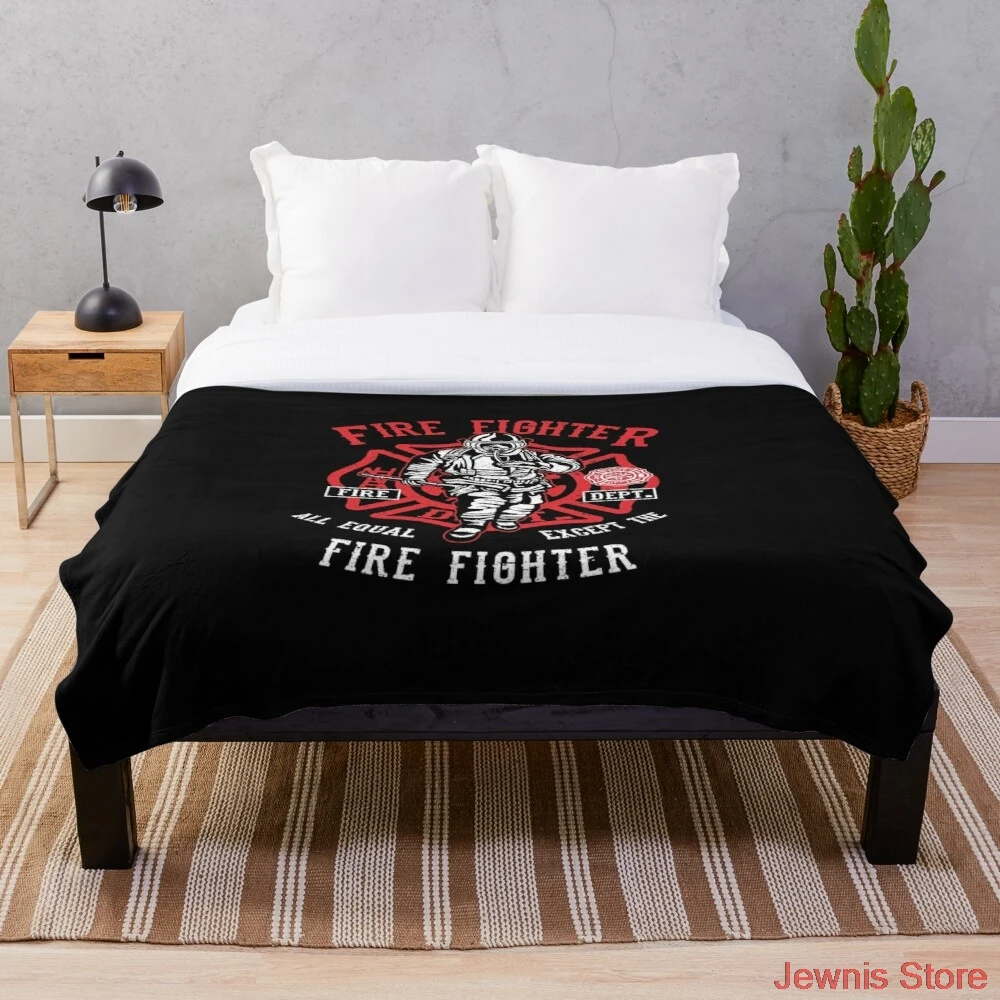 

Fire Fighter Department Throw Blanket Adult Fashion Quilts Home Office Washable Duvet Casual All Season Living Sherpa Blanket