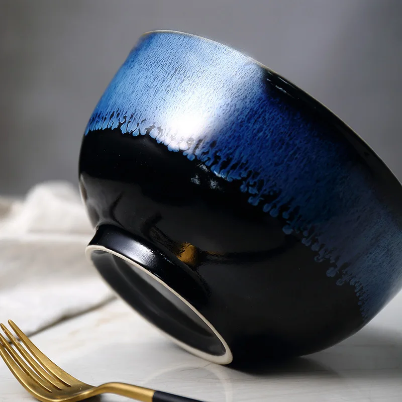 Японский шар риса креативная керамическая посуда черная ретро-емкость чаша для