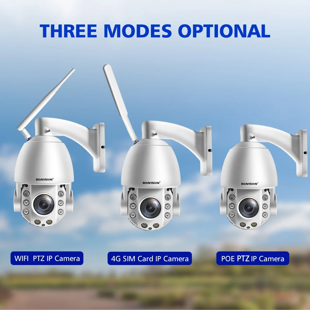 5MP WiFi/4G/POE PTZ IP камера AI автоматическое отслеживание 30X двухстороннее аудио