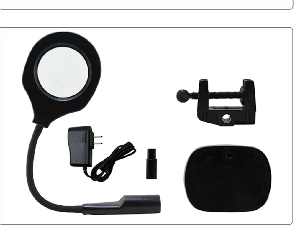 

LED desk lamp magnifying glass phone repair tool reading beauty adjustable brightness clip-on desktop magnifying glass