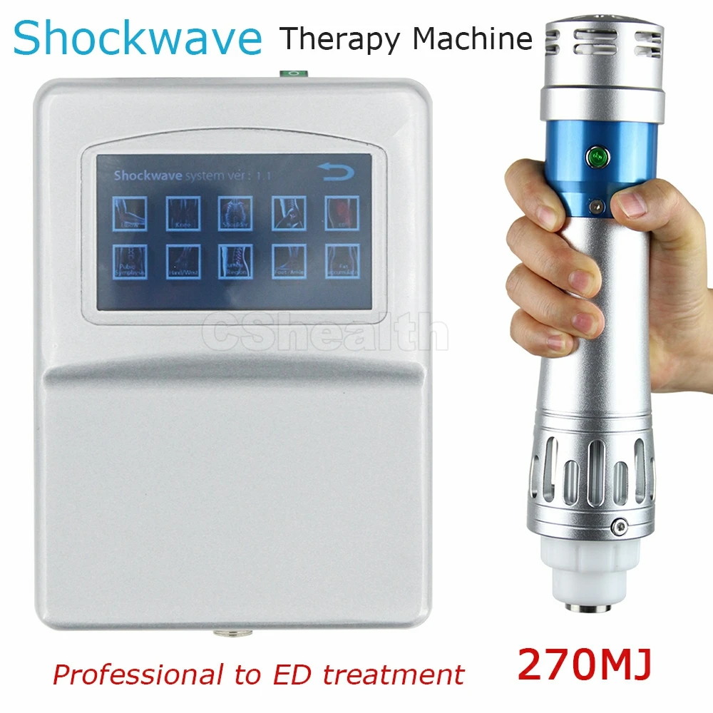 

Shockwave Therapy Machine With 7 Heads ED Treatment Pain Relief 270MJ Touch Screen Shock Wave Home Physiotherapy healthcare Tool