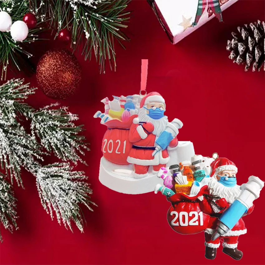 

2021 Christmas Ornament Santa Claus Decorate Xmas Tree Hanging Pendent Isolated Rensin Santa Decor Pendant home party decor