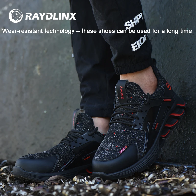 RAYDLINX Men's Safety Shoes Boots With Steel Toe Cap Casual Men's Boots Work Indestructible Shoes Puncture-Proof Work