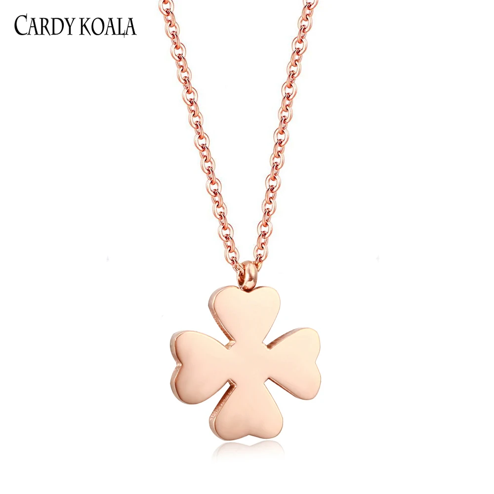 Женское ювелирное изделие из нержавеющей стали розовое золото счастливый