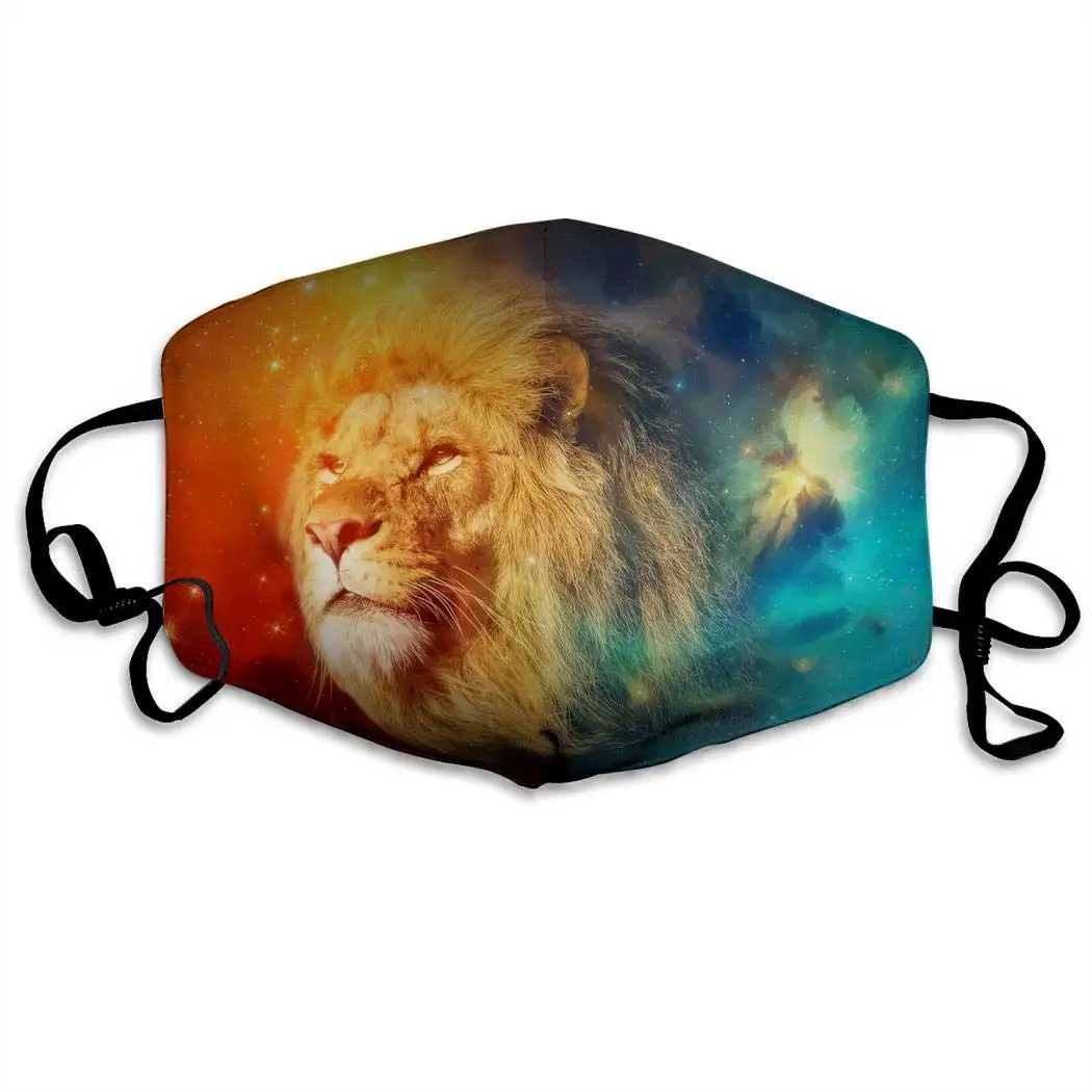 

Reusable Washable Mask, Lion Colorful Anti Dust Block Air Pollution Half Face Mouth Mask with Elastic Ear Loop