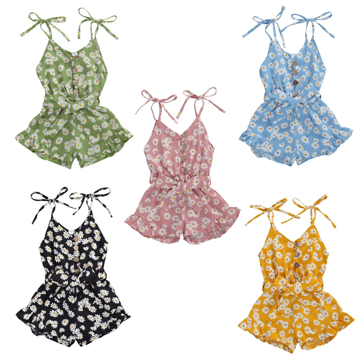 Летние Комбинезоны на подтяжках для маленьких девочек шифоновые без рукавов с