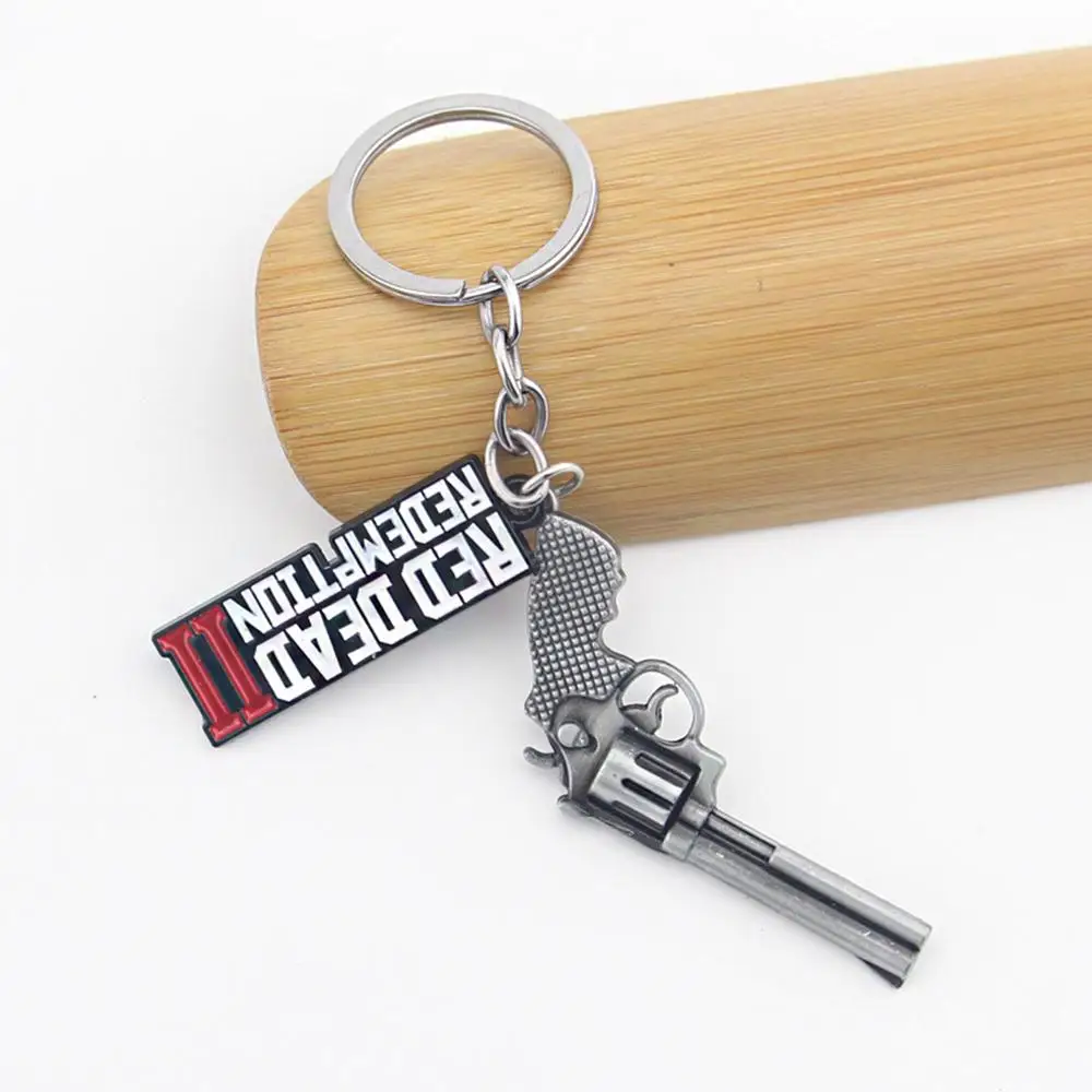Red Dead Redemption2 Video Game Keychain 3D Gun Model Logo Decoration Pendant Christmas Gift for Friends Playing Games | Дом и сад