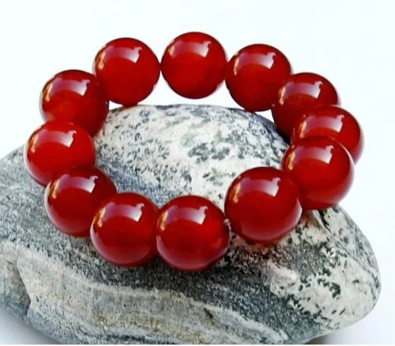 Браслет с красным натуральным агатом нефритовый браслет южно-красным халцедоном