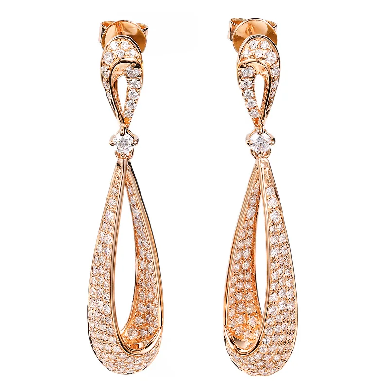 Rose Gold BAIHE Solid 14K розовое золото всего 0,98ct H/SI натуральные бриллианты свадебные женские модные ювелирные изделия подарок серьги-гвоздики - Цвет камня: Rose Gold