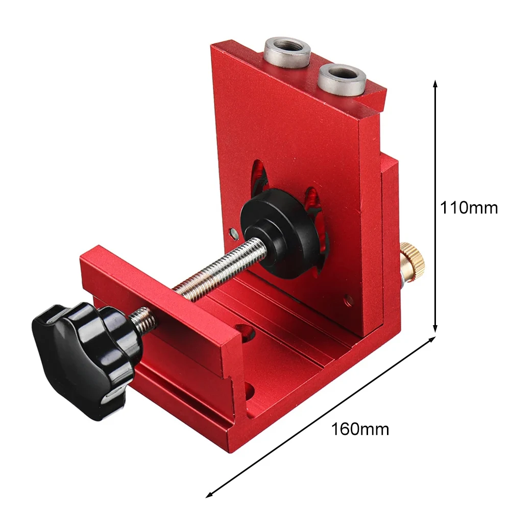 

Pocket Hole Drill Guide Dowel Jig Oblique Hole Locator Drilling Kit Aluminium Woodworker DIY Tools Drilling Guide Locator
