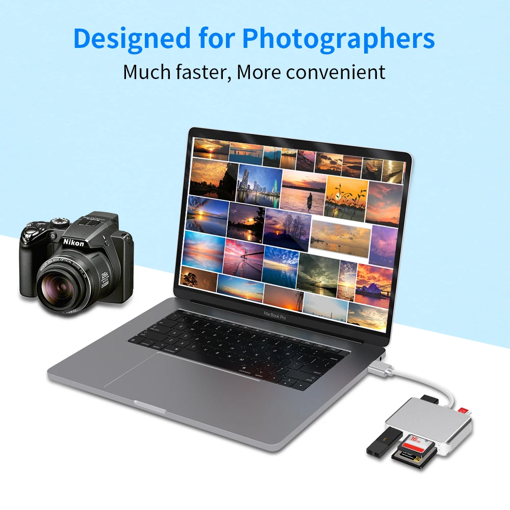 Устройство для чтения карт памяти Rocketek Type C/ USB 3 0 XQD SD/TF Micro SD Высокоскоростная