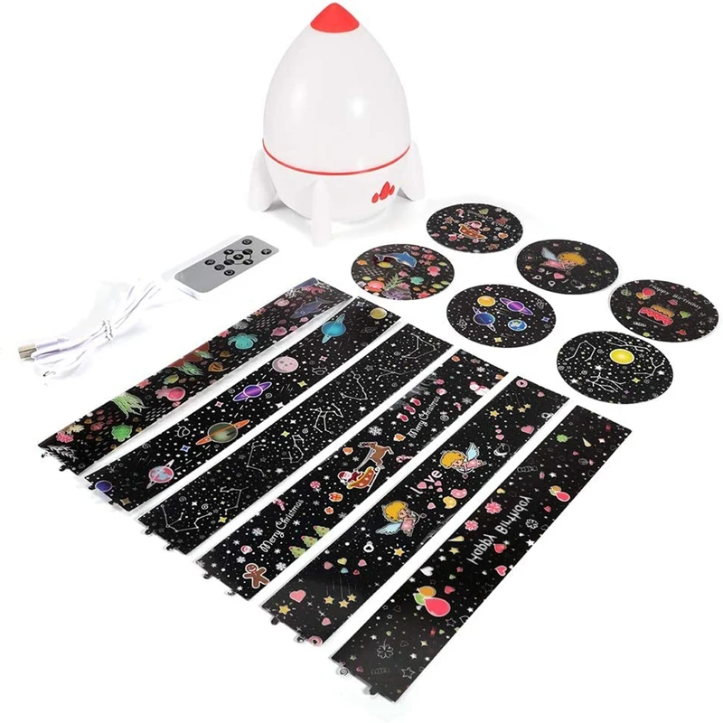 

Children's Music Night Light Projector, 360 Degree Rotating LED Light, Remote Control Rechargeable Sleep Light