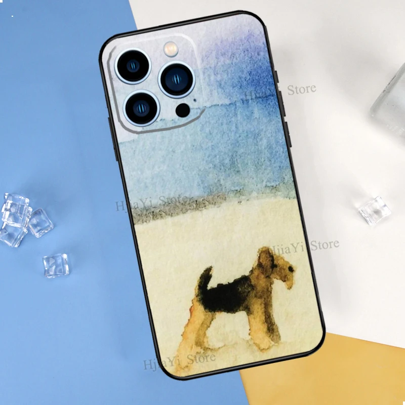 Накладка на iPhone 14 13 Pro Max 12 mini 11 6 7 8 Plus XS XR SE 2020 с изображением собаки породы эрдель-терьер.