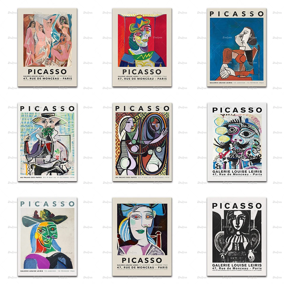 

Pablo Picasso Exhibition Poster, Modern Home Decor Prints Wall Art Canvas Living Room Decoration Canvas Painting Unique Gift