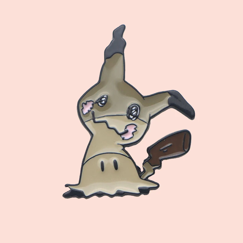 

ZF197 Cute Mimikyu Jewelry Enamel Pins And Brooches Cartoon Creative Metal Denim Hat Badge For Friends Kids