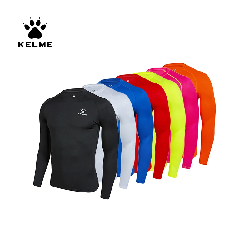 Компрессионные колготки KELME, мужские спортивные футболки с длинными рукавами для фитнеса, быстросохнущие тренировочные футбольные Детские...