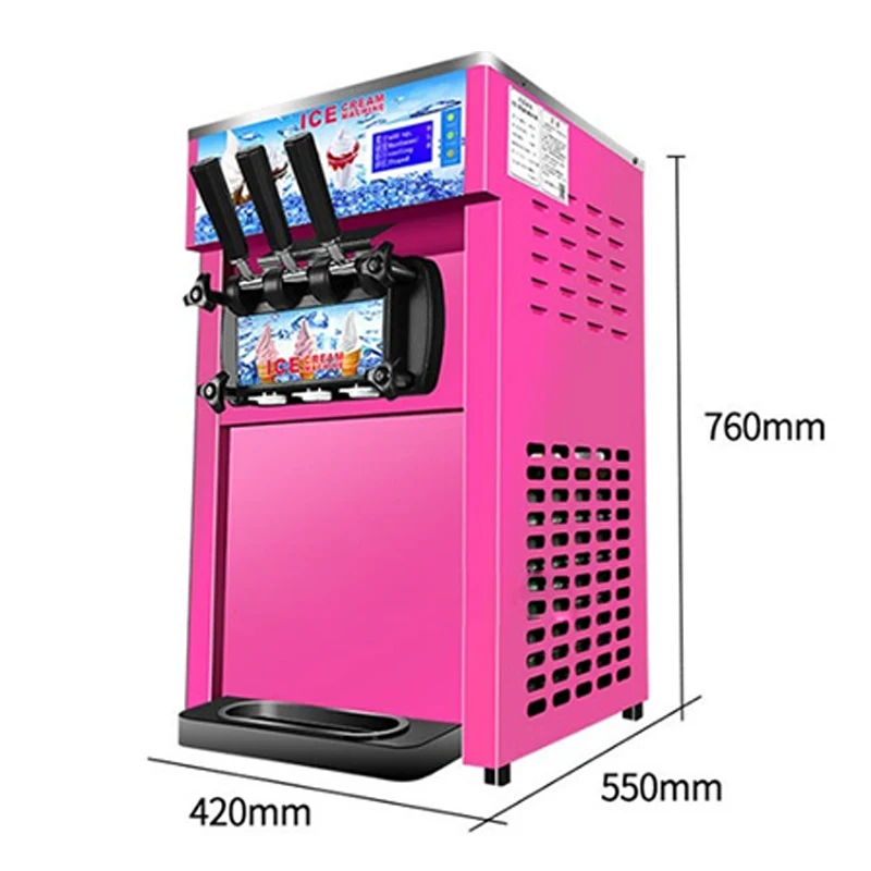 Günstig ZM-168 Drei Aromen Desktop Eis Maschine Kommerziellen Softeis Maschine Kleine Drei-farbe Eis Maschine