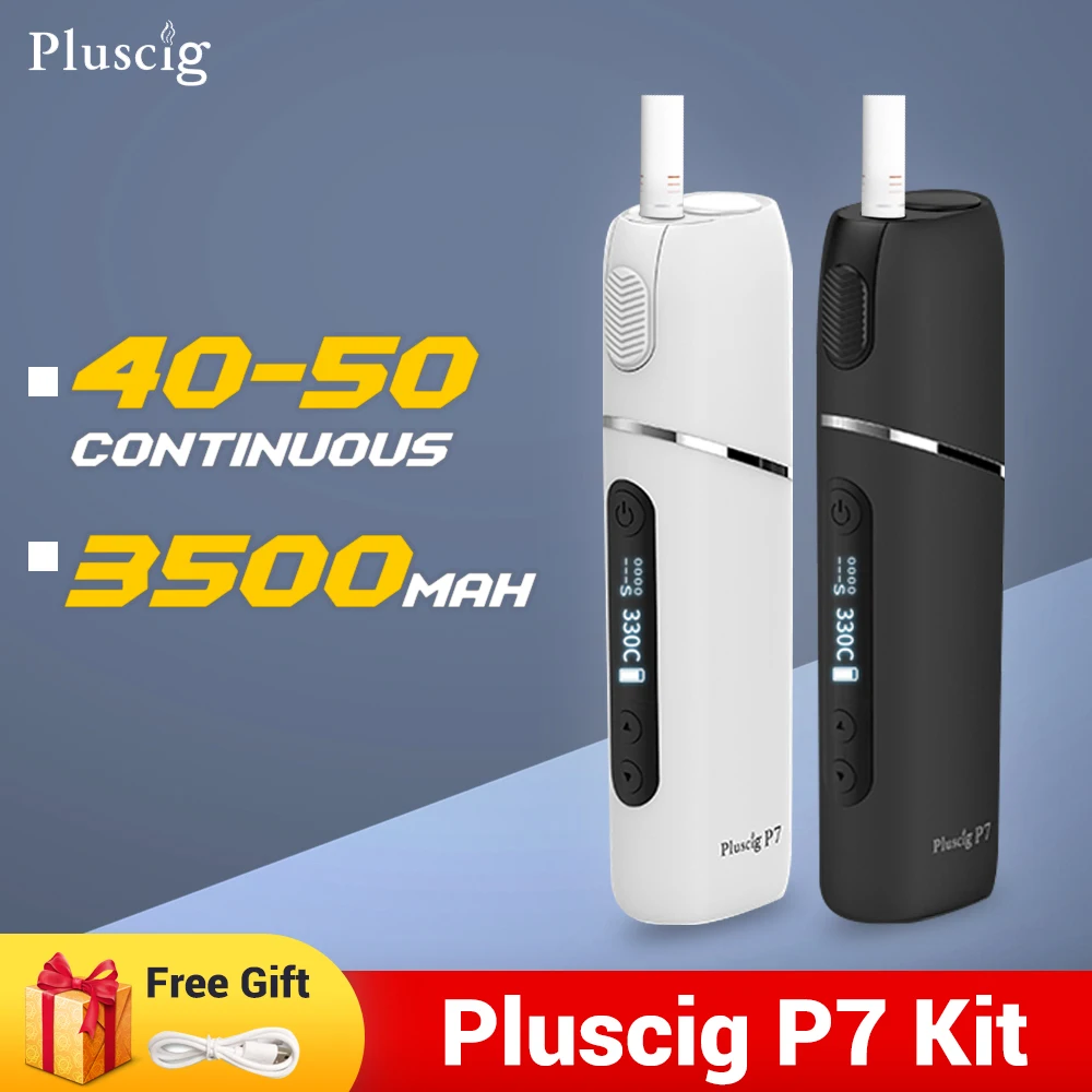 Electronic Cigarette Pluscig P7 Kit Fit IQO HEETS Vape Box Mod 3500 Battery Heating Tobacco Dry Herb Hookah Vaporizer S210