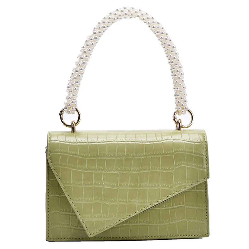 

Luxury Casual Crossbody Bag For Women New Designer Fashion Leather Pearl Handbag Stone Pattern Female Shoulder Messenget Bag