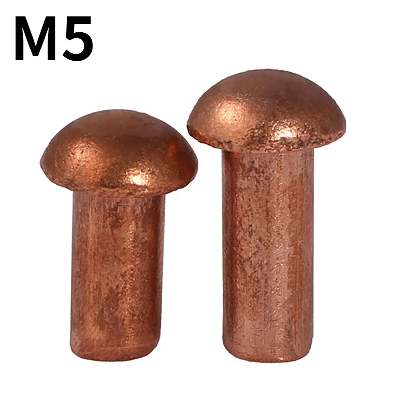 

10 шт., медные заклепки с круглой головкой M5