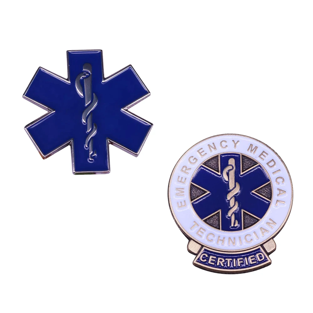 Эмалированная булавка Star of Life эмблемы EMT сертифицированные знаки для экстренных