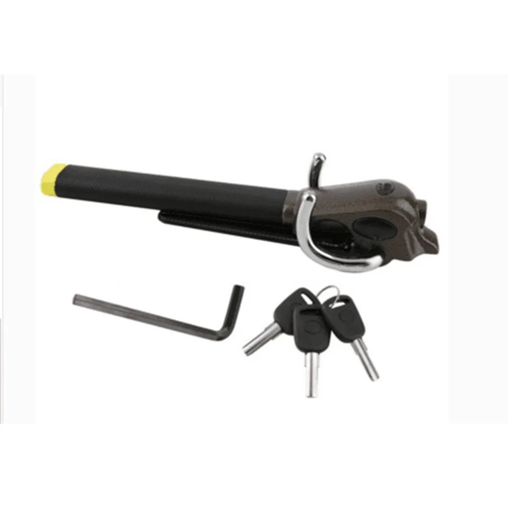 

Aluminum Alloy Car Steering Wheel Lock Foldable Steering Lock Useful Anti-Theft Car Locks (Black)