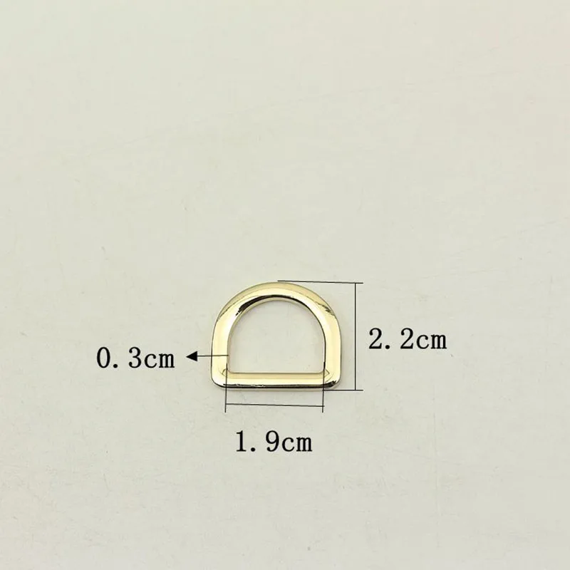50Pcs 19mm Silver Gold Gunmetal Metal D Rings for Webbing Strap Bags Handbag Dee Buckles Hardware LeatherCraft Accessories