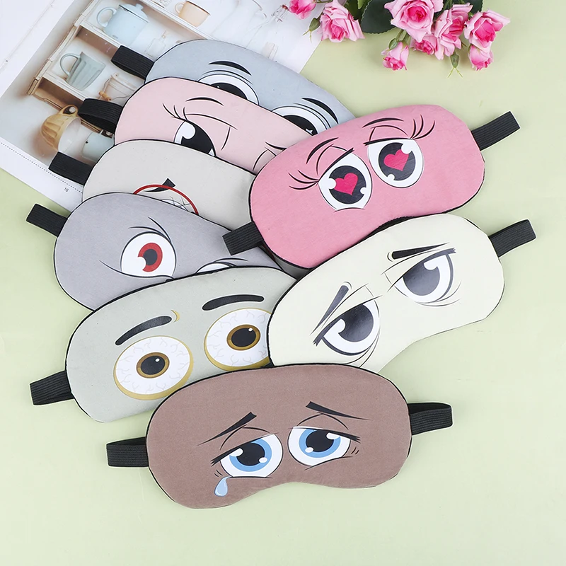 

1PC Fashion Cute Cartoon Eye Design Sleep Mask Natural Relax Sleeping Eye Mask Soft Padded Sleep Travel Shade Cover Blindfold