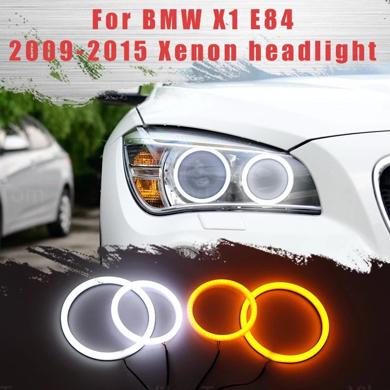 

LED SMD Cotton Light Switchback Angel Eye Halo Ring DRL Kit for BMW X1 E84 2009 2010 2011 2012 2013 2014 2015 Xenon Headlight