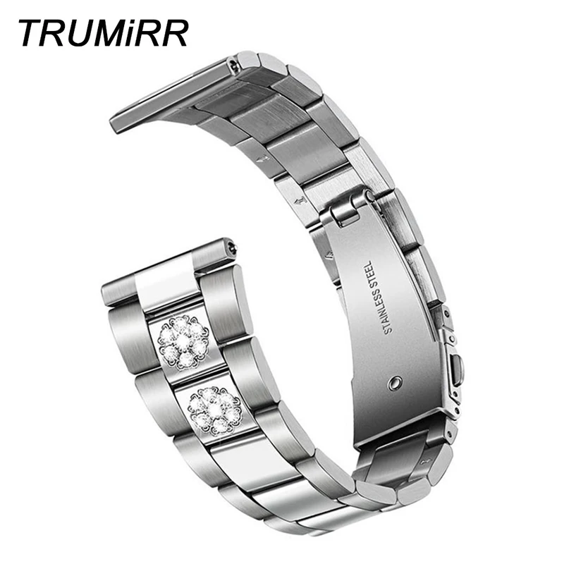 

TRUMiRR Stainless Steel & Diamond Watchband for Samsung Galaxy Watch Active2 40mm 44mm Band Women Men Strap Active 2 Wristband