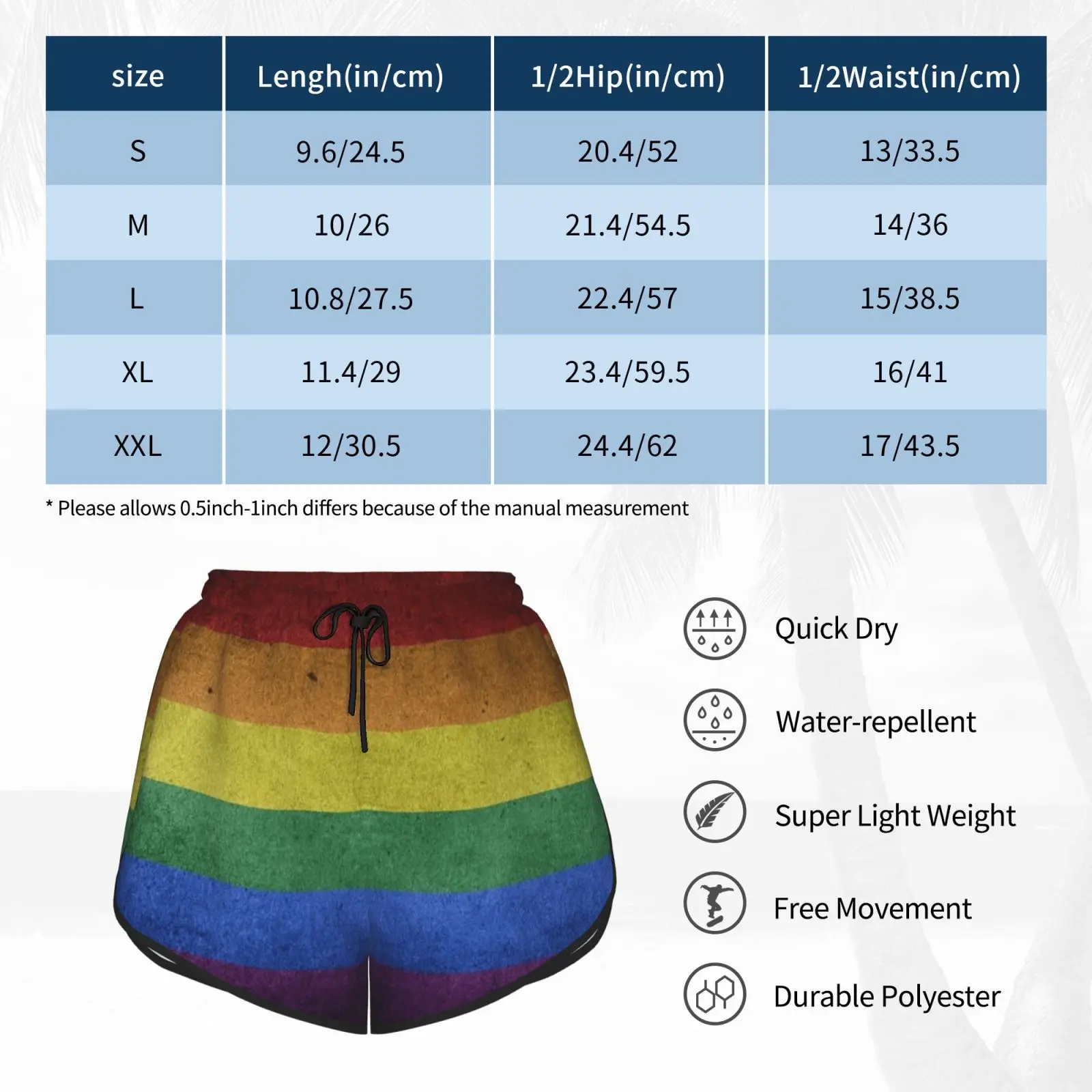

Funny Rights Distressed Flag Retro Design Swim Shorts Quick Dry Women Beach Short Funny Rights Distressed Flag