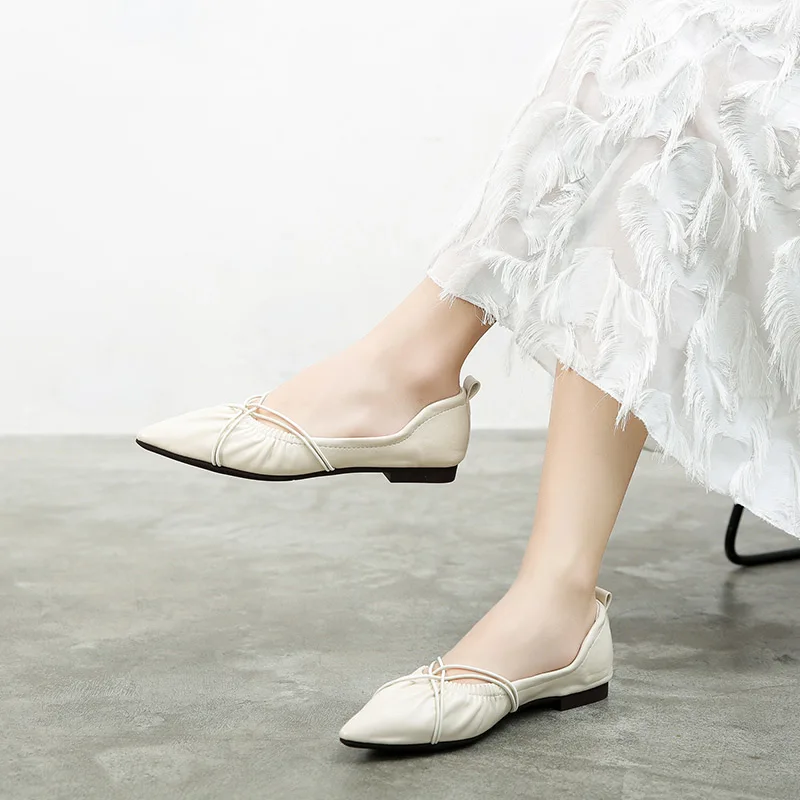 

Casual Woman Shoe Female Footwear Soft Elegant All-Match Modis Pointed Toe Shallow Mouth Dress Summer Boat New 2021 Rubber Leisu