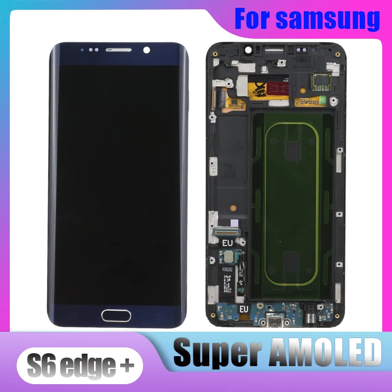 Оригинальный SUPER AMOLED G928 ЖК дисплей с рамкой для SAMSUNG Galaxy s6 edge plus G928F сенсорный экран