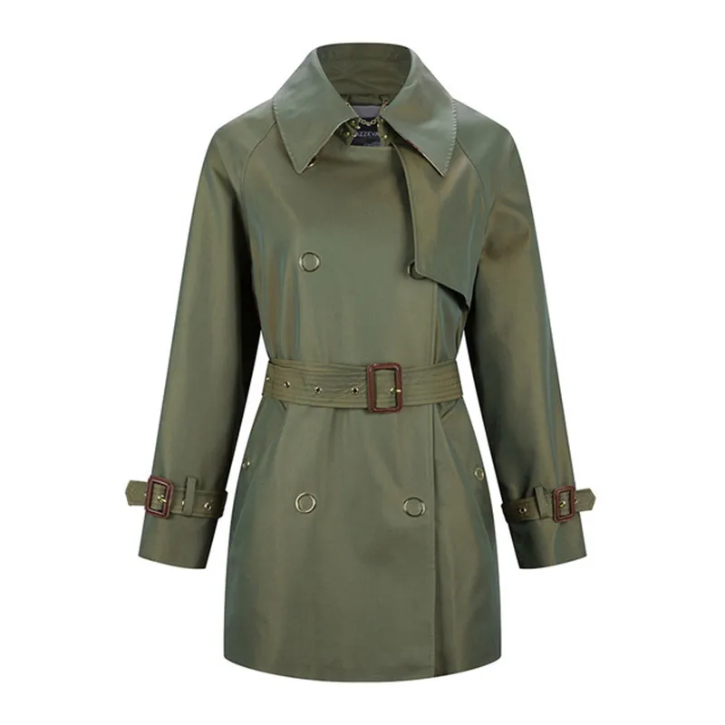 

New arrival Autumn Trench Coat Women double breasted new high quality hooded medium length Women Fashion Coat