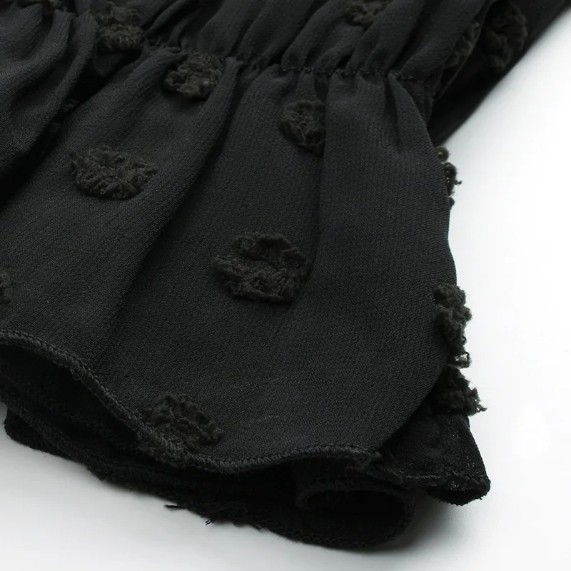 

Spring Autumn Ladies Holiday Dress Long Sleeve Solid Color High Waist Vestidos Women V-Neck Temperament A-Line Mini Short Dress